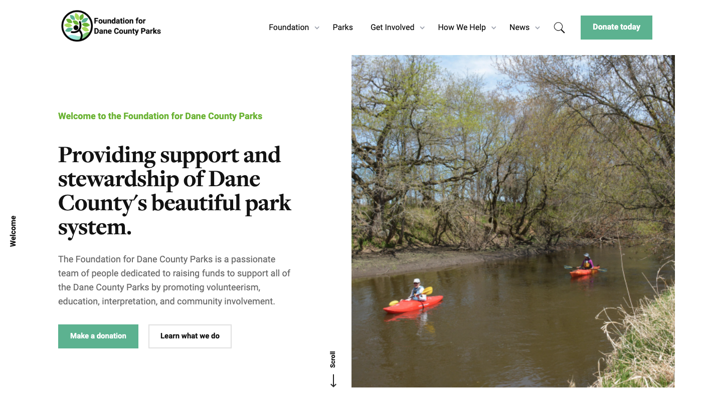 Homepage: Foundation for Dane County Parks website